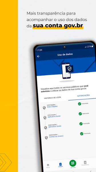 Documento digital no aplicativo Gov.br
