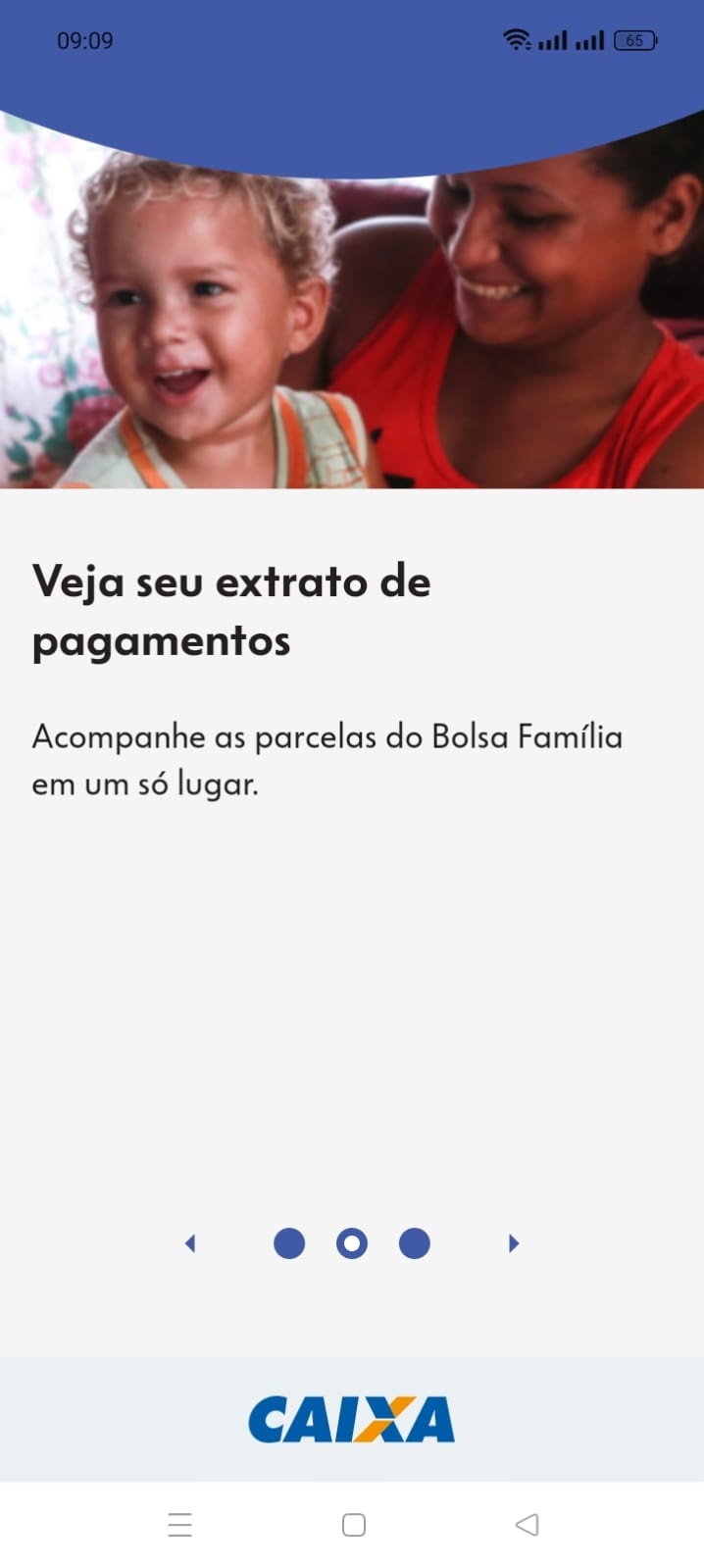 Tela do aplicativo Bolsa Família
